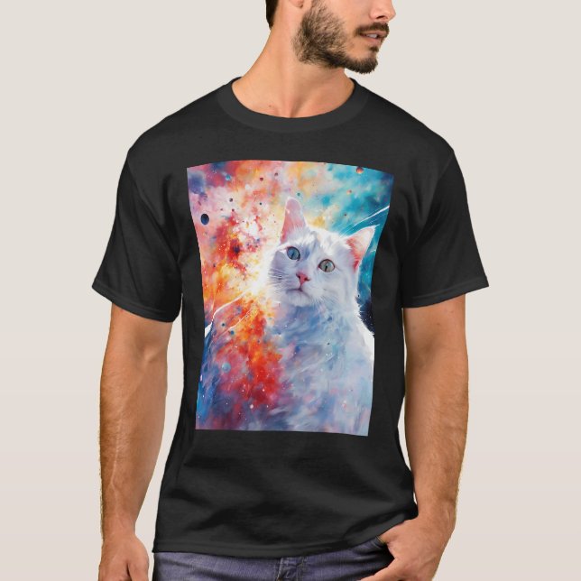 Rymdkat Supernovaexplosion Katt T Shirt (Framsida)