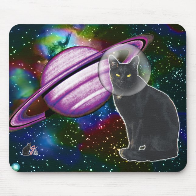 Rymdkatt Cosmo-musknapp Musmatta (Framsidan)