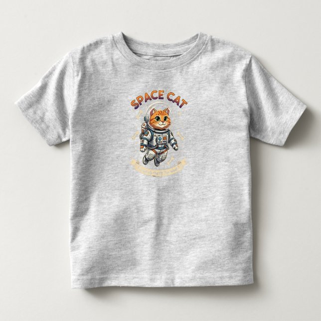 Rymdkattaastronaut Småbarnsfin Jersey T-shirt (Framsida)