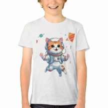 Rymdkattaastronaut T-shirt – Rolig Kosmisk Katt 