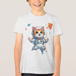 Rymdkattaastronaut T-shirt – Rolig Kosmisk Katt