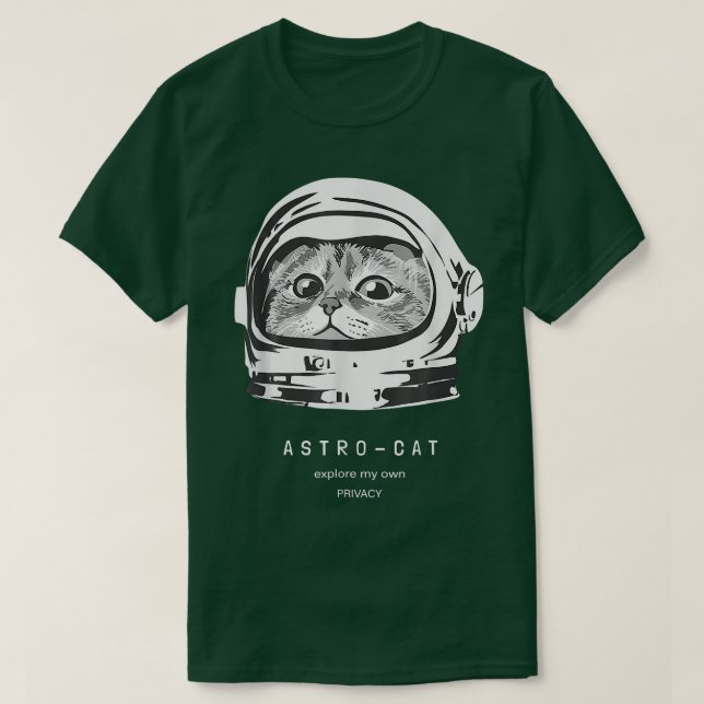 Rymdkattastronaut - Kat - komisk resning Astro Cat T Shirt (Design framsida)