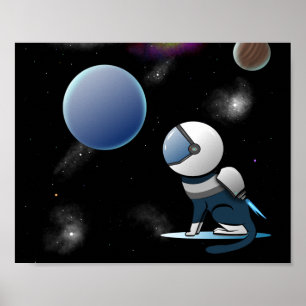 Rymdkattastronaut Poster