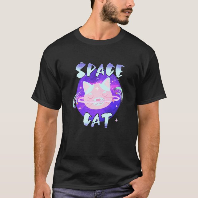 Rymdkattegrafik T Shirt (Framsida)