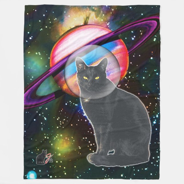 Rymdkatten Cosmo Fleecefilt (Framsidan)