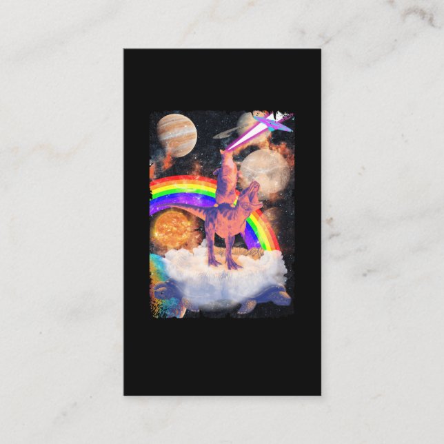 Rymdkattricka Trex Turtle Planets Cosmic Visitkort (Framsida)