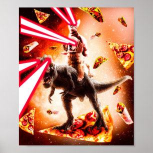 Rymdkattrickor för laserÖgon och Hund Poster