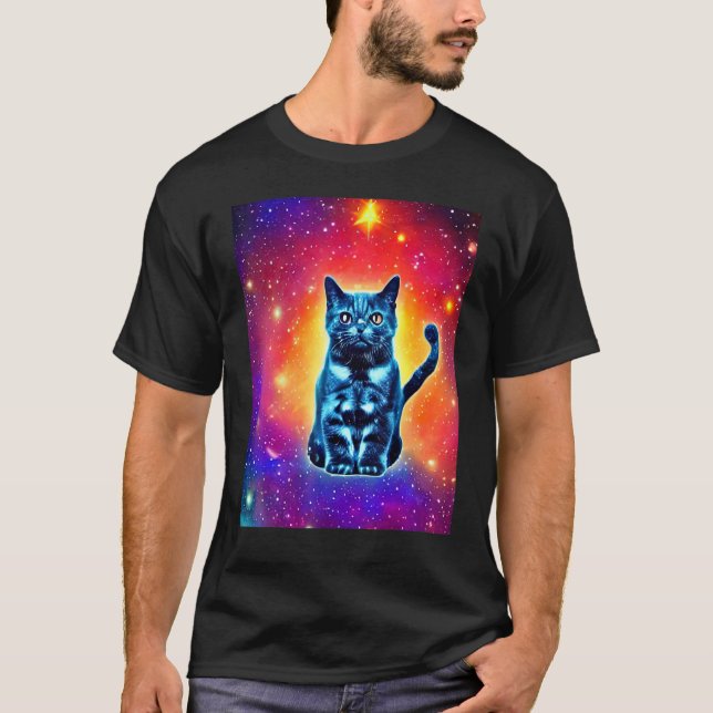 Rymdkatts Kattrattunge I Kattstil 1 T Shirt (Framsida)