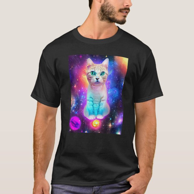 Rymdkatts kattunge i kattstil 15 t shirt (Framsida)