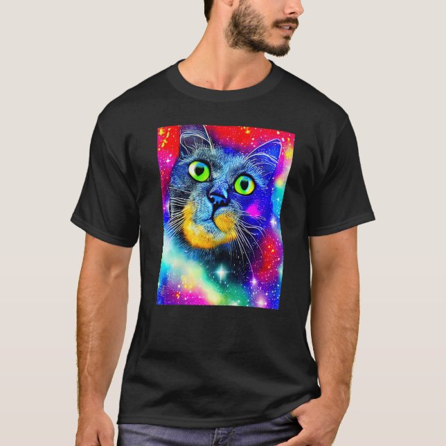 Rymdkatts Kattunge I Kattstil 8 T Shirt (Framsida)