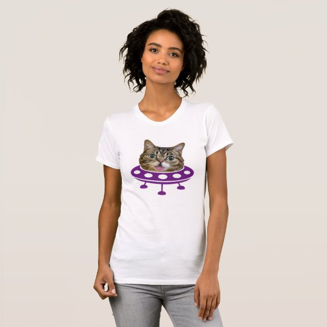 Rymdkatts-T-shirt T Shirt (Hel framsida)