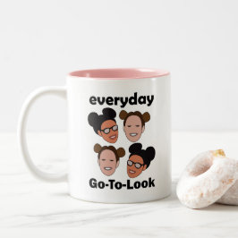 Rymdknutar frisyr vardaglig stil mode Två-Tonad mugg