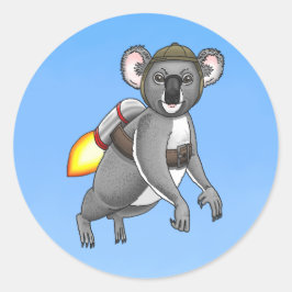 Rymdkoala Runt Klistermärke