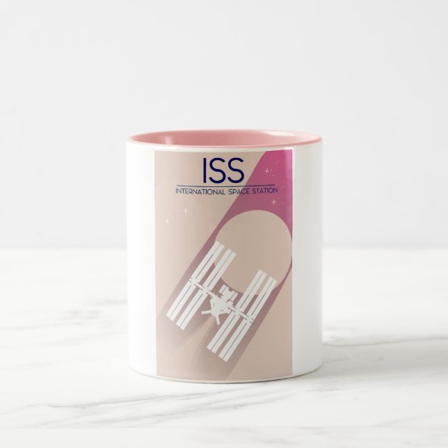 Rymdkonst i Station i internationell. Två-Tonad Mugg (Center)