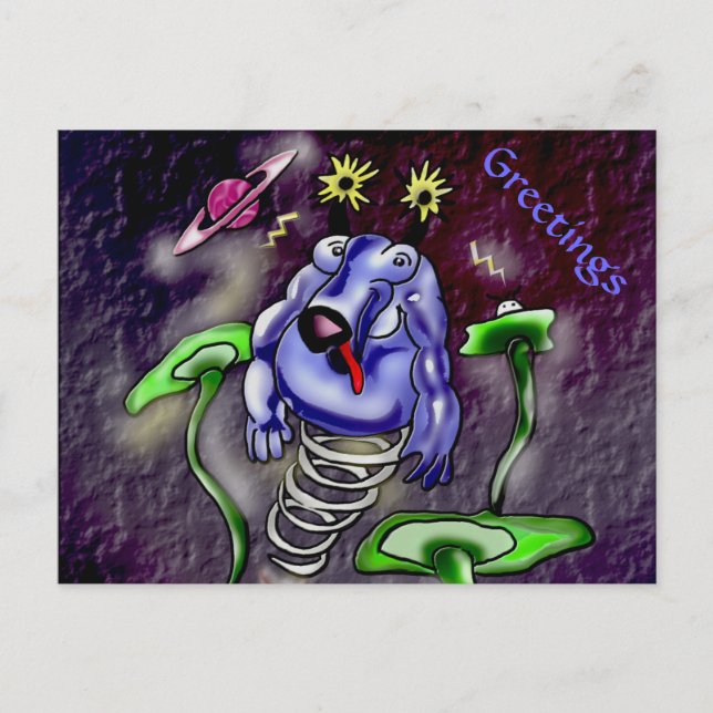 Rymdkosflygning i rymden vykort (Framsida)