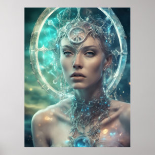 Rymdkvinna Vacker SciFi Poster