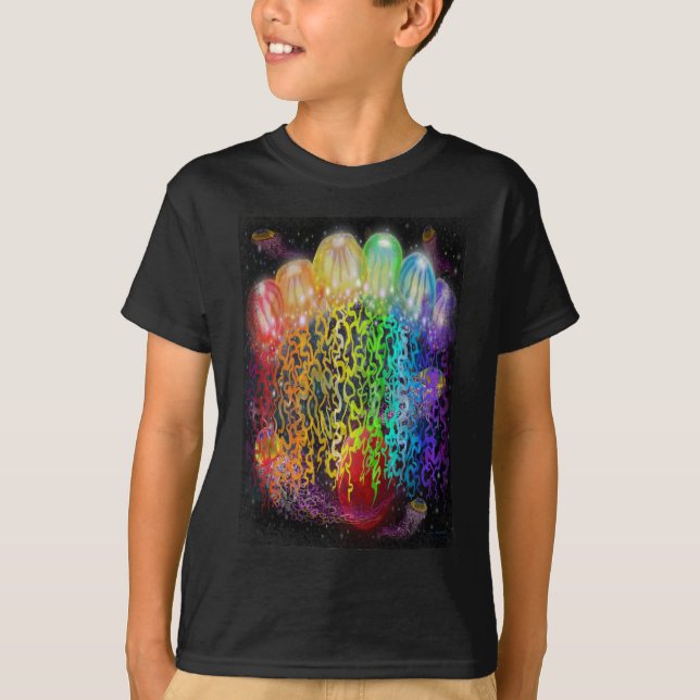 Rymdmanet Tentakler T Shirt (Framsida)