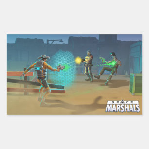 Rymdmarskalk Stickers Rektangulärt Klistermärke