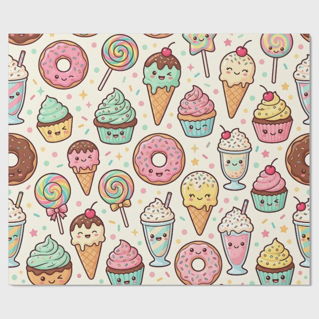 Rymdmat Donut Glass Party Presentpapper (Platt)