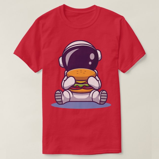 Rymdmatning av Tecknad för matning av burger för m T Shirt (Design framsida)