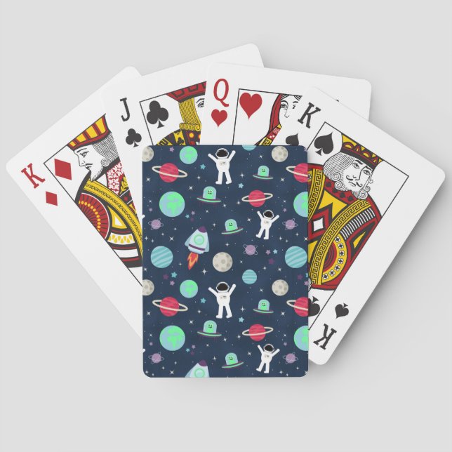 Rymdmönsterillustration Casinokort (Baksidan)