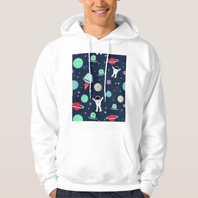 Rymdmönsterillustration Hoodie (Framsida)