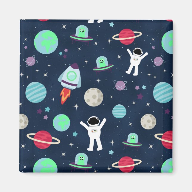 Rymdmönsterillustration Magnet (Framsidan)