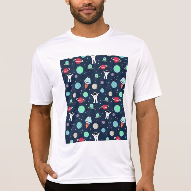 Rymdmönsterillustration T Shirt (Framsida)