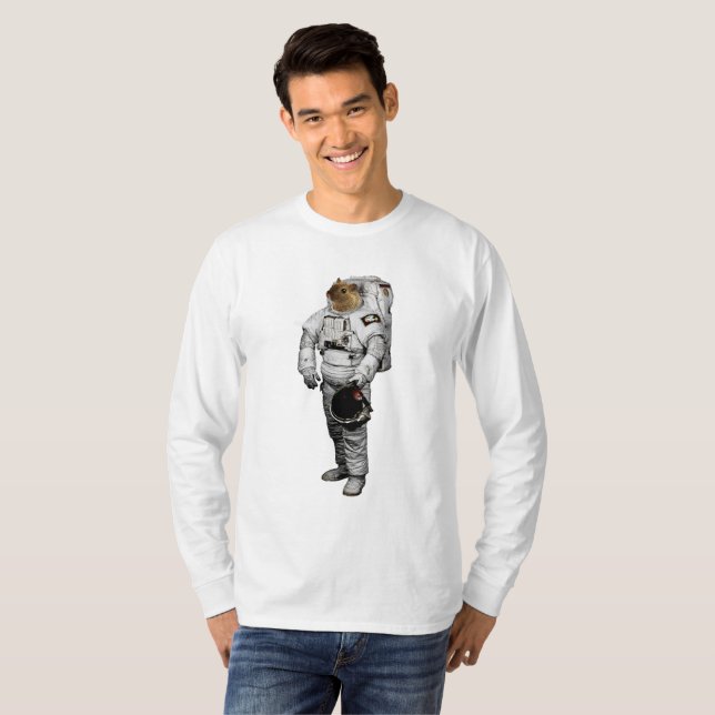 Rymdmus Longärmad T-Shirt (Hel framsida)
