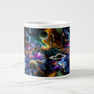 Rymdnebulor och rymdplaneter jumbo mugg