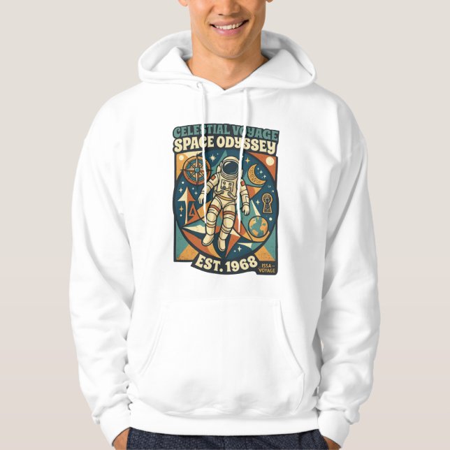 Rymdodyssé - Kosmisk Äventyr för Rymdälskare Hoodie (Framsida)