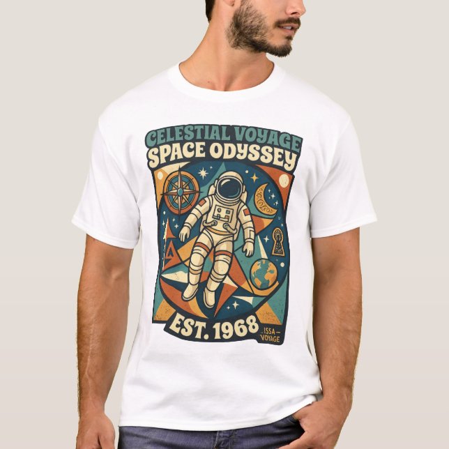 Rymdodyssé - Kosmisk Äventyr för Rymdälskare T Shirt (Framsida)