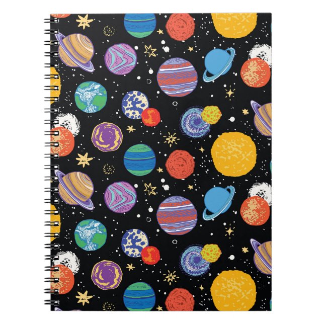 Rymdodyssé: Planetärt Mönster Anteckningsbok (Framsidan)