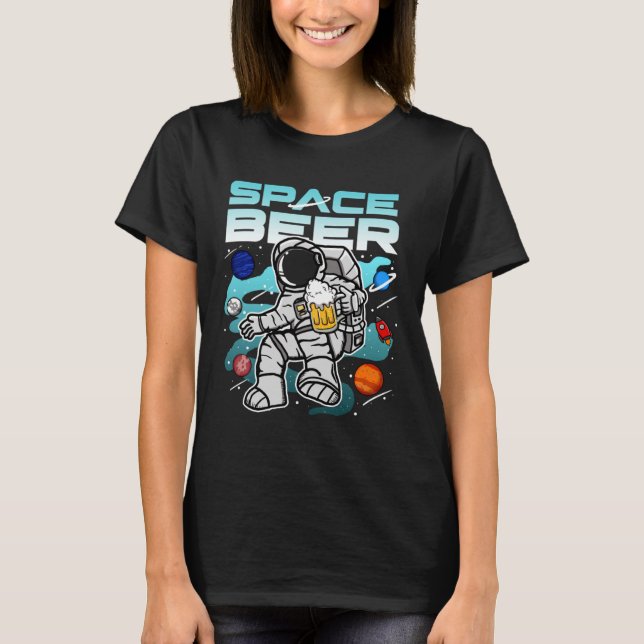 Rymdöl som dricker astronaut t shirt (Framsida)