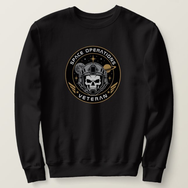 Rymdoperationsveteran Taktisk Dödskalle Lång Ärmad Tröja (Design framsida)