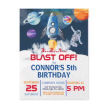 Rymdparty Astronaut Födelsedagsinbjudan