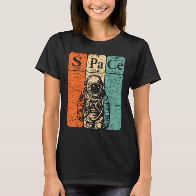 Rymdperiodiskt Bord Inslag Rymden NERD T Shirt (Framsida)