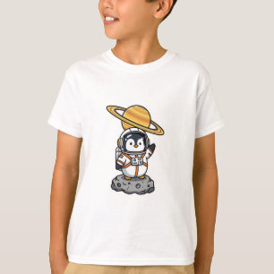 Rymdpingvin Astronaut Saturn Barn T Shirt