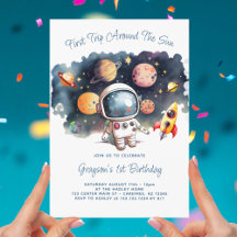 Rymdplaneter Astronaut Första Födelsedag