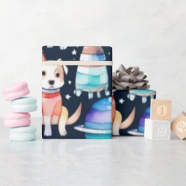 Rymdplaneter, galaxuniversum i hundar presentpapper