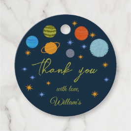 Rymdplaneter Galaxy Stars Boy Baby Shower Gift Gåvor Etiketter