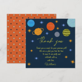 Rymdplaneter Galaxy Stars Boy Shower Tack Kort