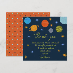 Rymdplaneter Galaxy Stars Boy Shower Tack Kort