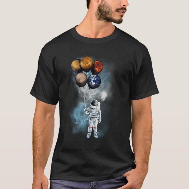 Rymdplaneterna Resa Astronaut, långt S T Shirt (Framsida)