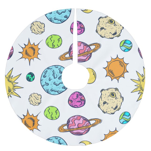 Rymdpunkter - Kosmisk bakgrund Julgransmatta Borstad Polyester (Framsidan)