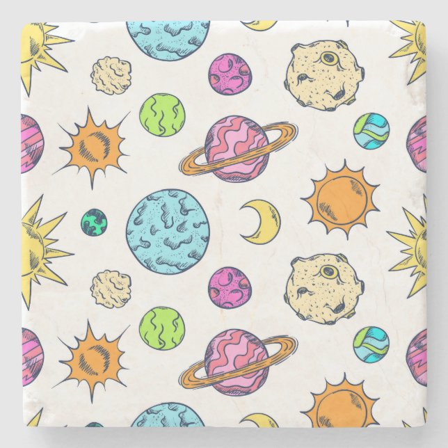 Rymdpunkter - Kosmisk bakgrund Stenunderlägg (Framsidan)