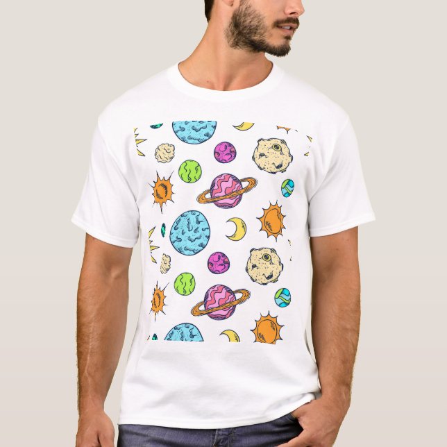 Rymdpunkter - Kosmisk bakgrund T Shirt (Framsida)