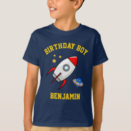 Rymdraket Födelsedagsfest Pojkar T Shirt