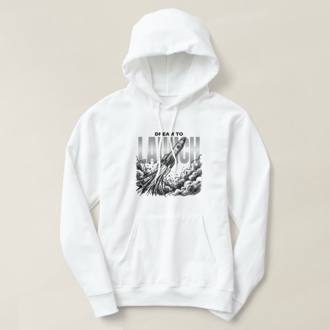 Rymdraket | Grafik för rymdutforskning Hoodie (Design framsida)