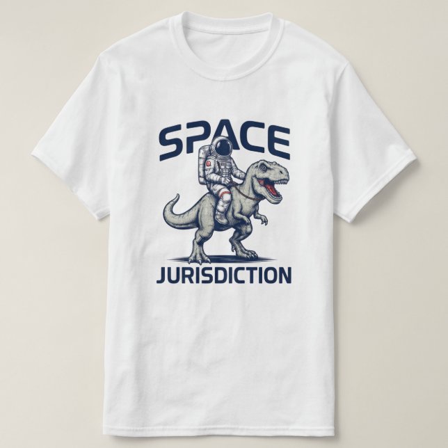 Rymdrättsastronaut Ridande T-Rex T-Shirt  (Design framsida)